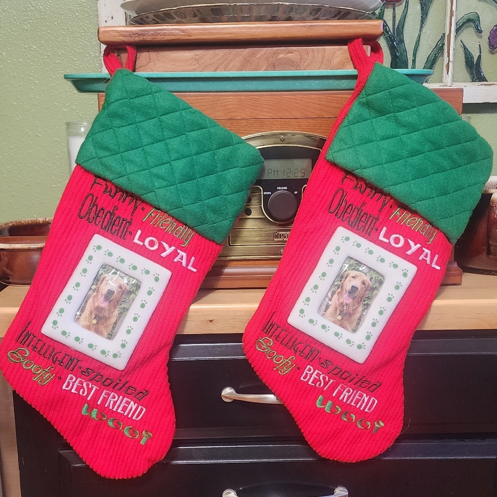 🐕 Set of 2 dog Christmas stockings 🧦